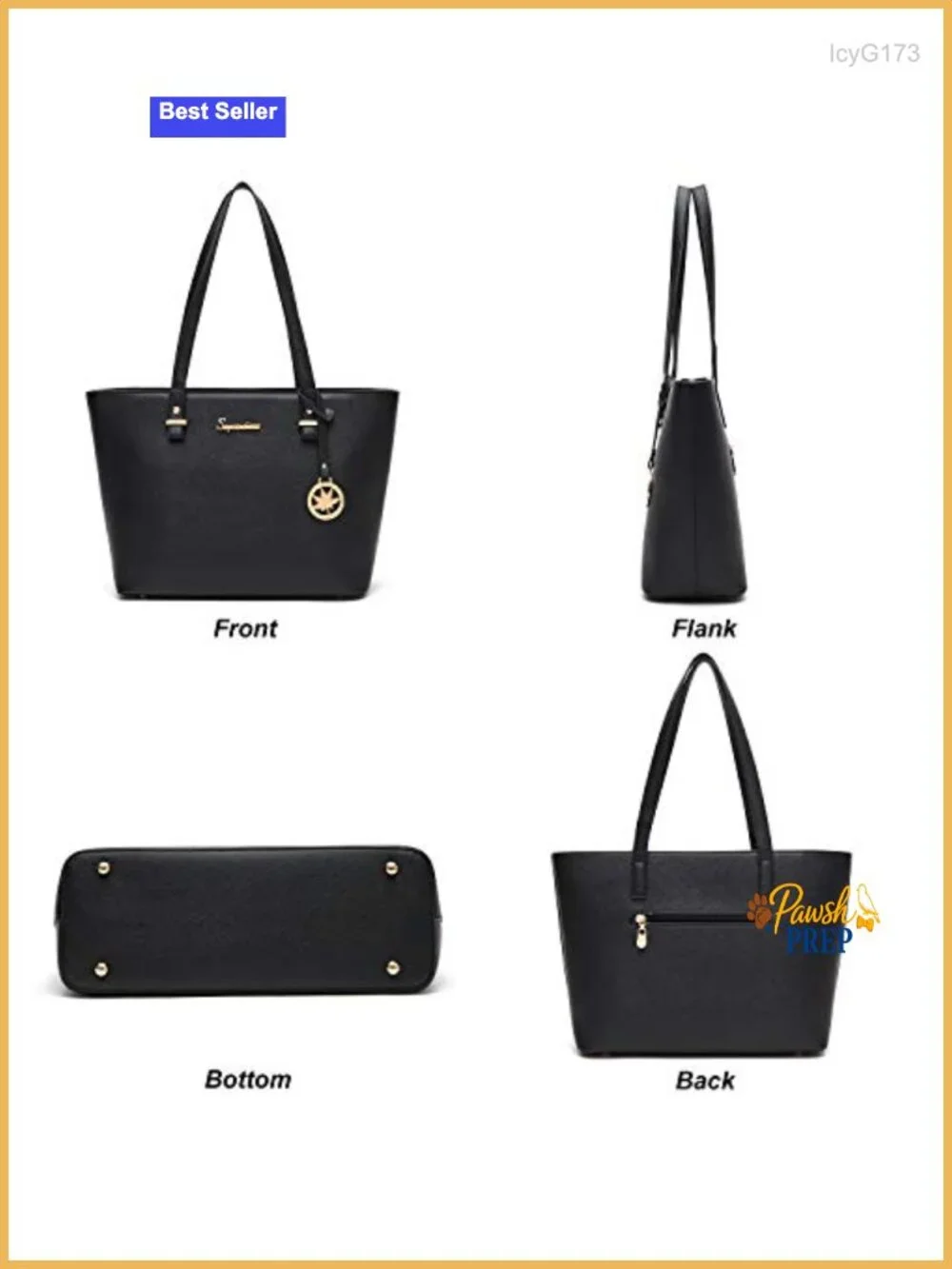 Women's Satchel Handbag Set 5pcs Faux Leather Tote Shoulder Bag